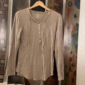 J Crew Vintage Waffle beige top, Size XL